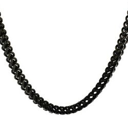 Men's Black Stainless Steel Foxtail Link Chain