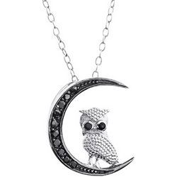 Sterling Silver Midnight Owl Necklace