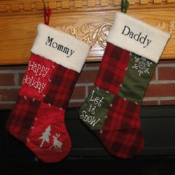 Country Plaid Personalized Christmas Stocking