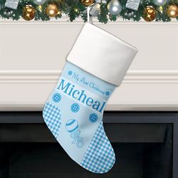 Boy's Personalized My First Christmas Stocking