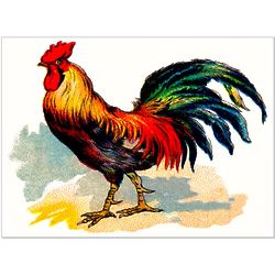 Rooster Personalized Tempered Glass Cutting Board
