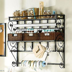 Wall Mounted Craft Storage Rack with Scrollwork Detailing