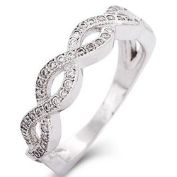 Sterling Silver CZ Infinity Band