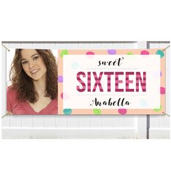 Personalized Sixteenth Birthday Photo Banner