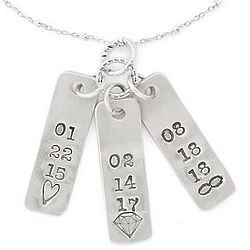 First Day, Yes Day, Best Day Hand Stamped Pendants Necklace