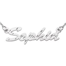 Sterling Silver Script Diamond-cut Name Necklace