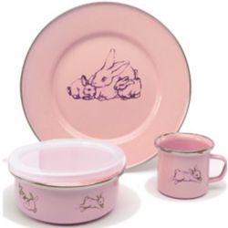 Pink Bunny Dish Set