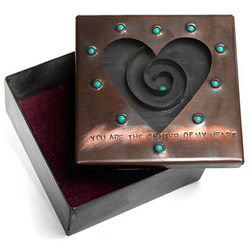 Copper & Glass Heart Reliquary Box