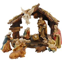 Classic Nativity Scene with Creche