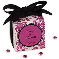 Damask Wedding Favor Box with Candy