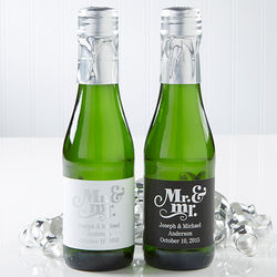 Mr. & Mr. Personalized Wine Bottle Favors