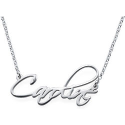 Sterling Silver Calligraphy Name Necklace