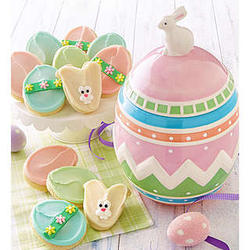 Collector's Edition Easter Egg Cookie Jar with Cookies