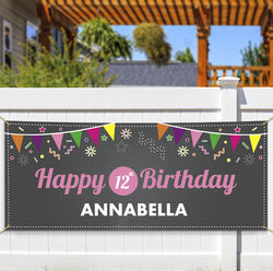 Personalized Chalkboard Birthday Banner