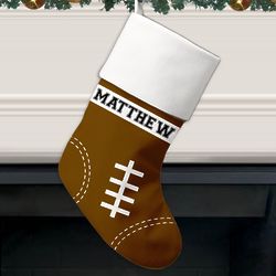 Personalized Football Pattern Christmas Stocking
