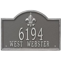 Bayou Vista Pewter Background Two Line Address Wall Plaque