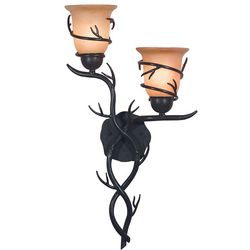 Rustic Country Twigs 2-Light Wall Sconce