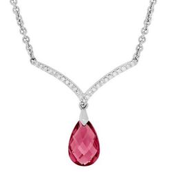 Lab-Created Ruby & Lab-Created White Sapphire Necklace