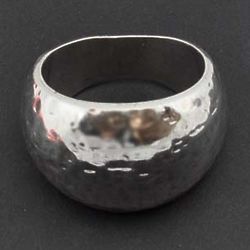 Wide Hammered Sterling Silver Ring