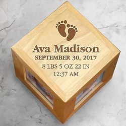 Personalized Baby Wooden Photo Cube
