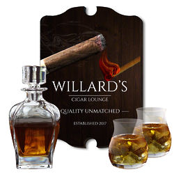 Personalized Unmatched Bar Sign and Decanter Gift Set