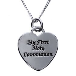 My First Holy Communion Heart Pendant Necklace