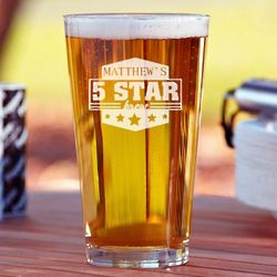 Five Star Personalized Pint Glass
