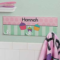 Girl's Personalized Towel Hook Rack