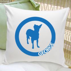 Personalized Circle of Love Dog Silhouette 16" Throw Pillow