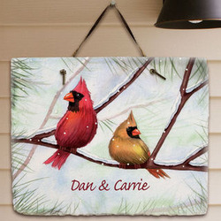 Personalized Cardinals Welcome Slate Plaque