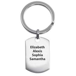 Engraved Stainless Steel Dog Tag Key Ring