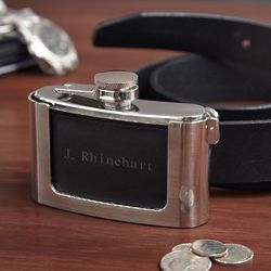 Personalized Hiding in Plain Sight Leather Belt Buckle Flask