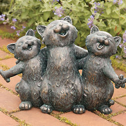 Weather-Resistant Serenading Cats Garden Sculpture