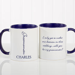 Personalized Bridal Brigade Wedding Coffee Mug in Blue