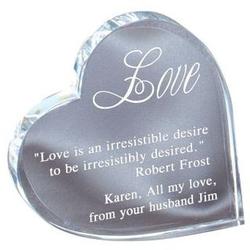 Personalized 14-Line Crystal Heart Plaque