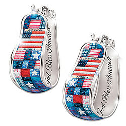 Patriotic Hoop Earrings with Mary Ann Lasher Quilt Art
