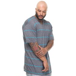 Men Basic Marled Yarn Striped V-Neck Short Sleeve Tee