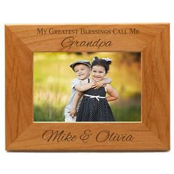 Greatest Blessings Personalized Wood Picture Frame