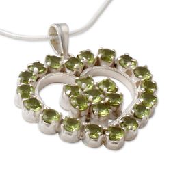 Floral Heart Peridot Necklace