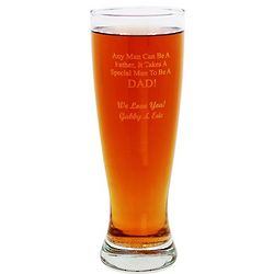 Personalized Special Man to be a Dad Pilsner Glass