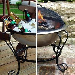 Stainless Steel Beverage Tub & Portable Fire Pit