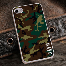Personalized Camouflage iPhone Case with White Trim