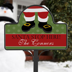 Santa Claus Stop Here Personalized Christmas Yard Stake Magnet
