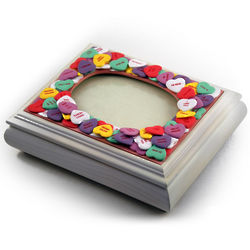 Valentine Candy Covered Picture Frame Music Box