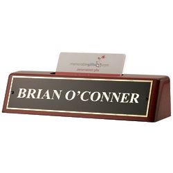 Personalized Piano Finish Nameplate with Card Holder