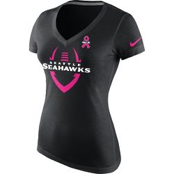 Women's Seattle Seahawks Breast Cancer Awareness T-Shirt
