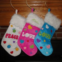 Peace and Love Personalized Christmas Stocking