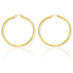 Large 14 Karat Yellow Gold Hoop Earrings