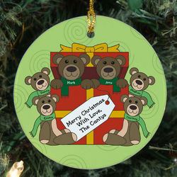 Teddy Bear Family Personalized Ornament