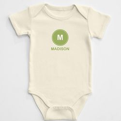 Personalized Initial and Name Baby One Piece